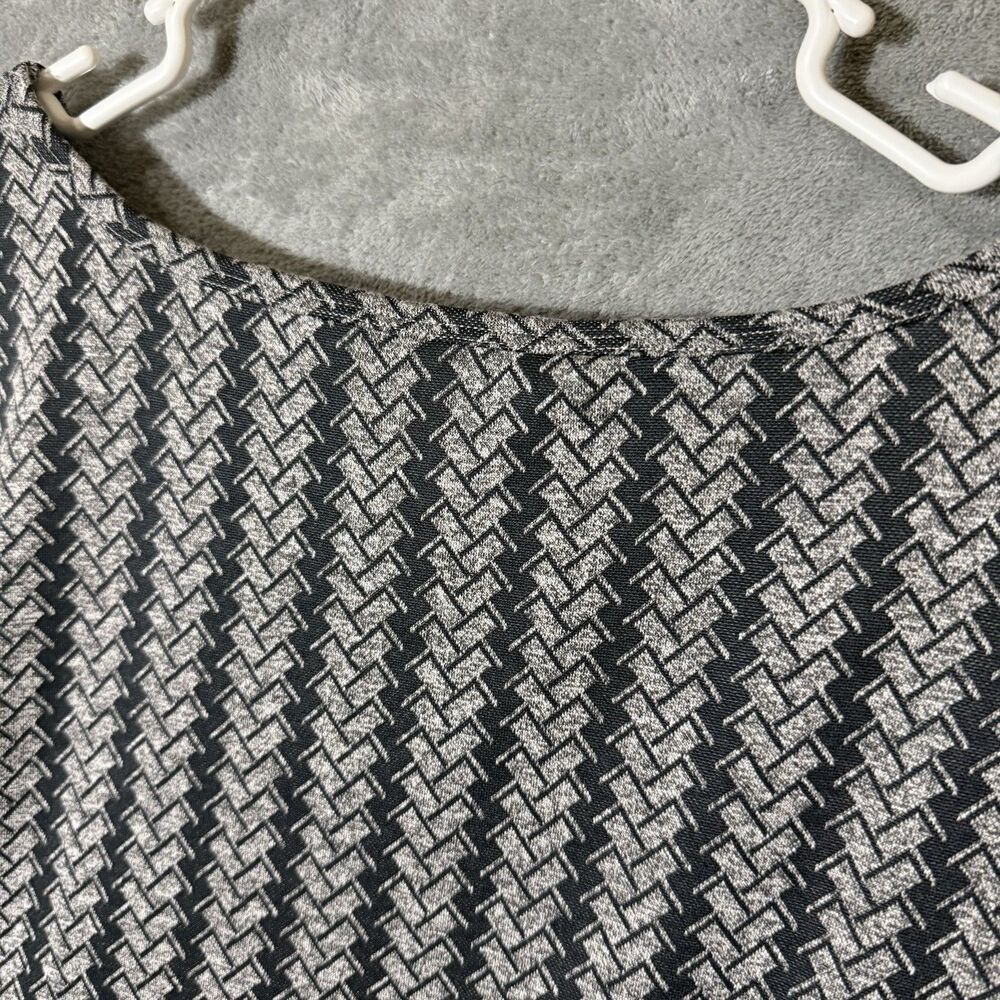 Ali Miles Tunic XL Herringbone Artsy Lagenlook 3/4 Ruched Sleeve Top Pocket Gray - Picture 5 of 10